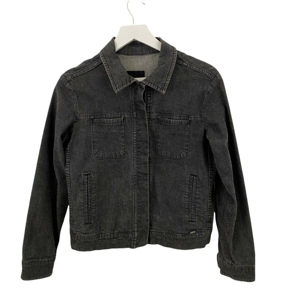 Aigle 90s‎ Y2K Womens Size 40 US M Denim Jean Washed Black Jacket